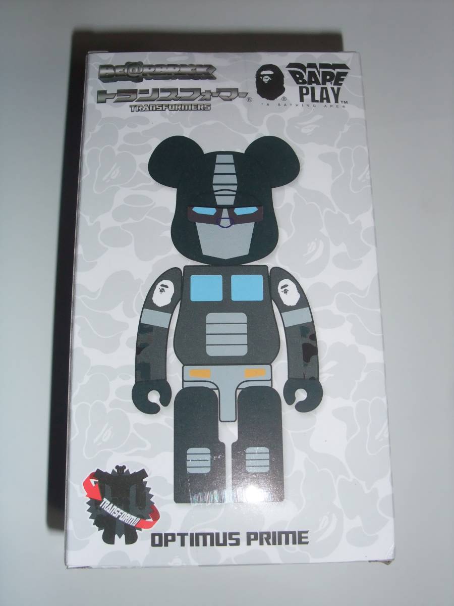 新品未開封 BE@RBRICK × TRANSFORMERS OPTIMUS PRIME BAPE (R) BLACK ベアブリック トランスフォーマー MEDICOM TOY ブラック_画像4