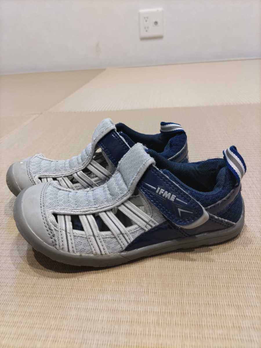 ★IFMEイフミー★グレー18cmサンダル★中古