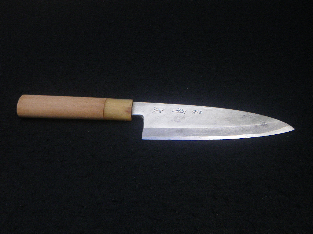 五寸五分　205g　相出刃包丁　白二鋼　水牛柄　実質刃長155㎜　Japan　professional vegetable knife　日本製　ARITSUGU　特製　有次_刃こぼれ多い　砥ぎ可能な方限定