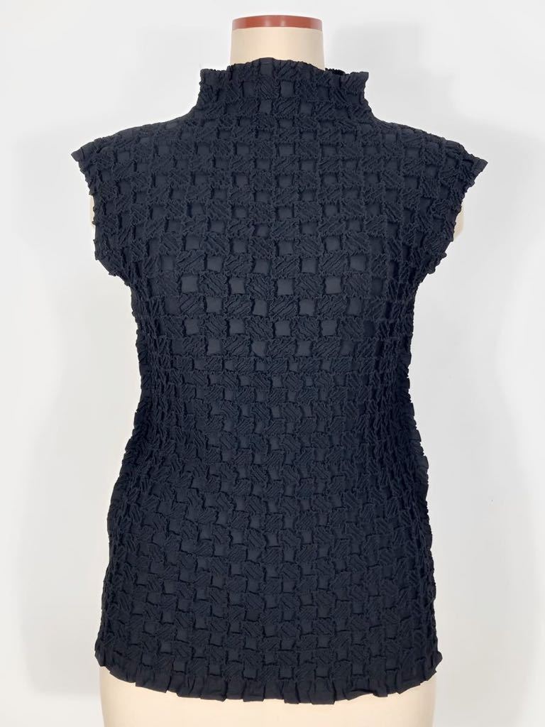 ISSEY MIYAKE ハイネック ブロックプリーツ 半袖カットソー www