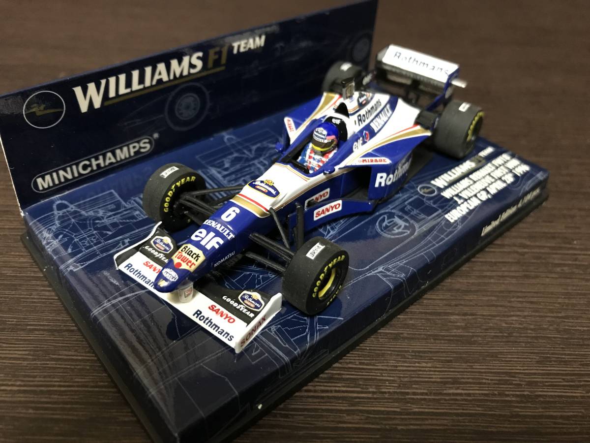 1/43 MINICHAMPS 【Rothmans】 ウィリアムズ・ルノー FW18 #6 J.ヴィルヌーブ ヨーロッパGP優勝 1996_画像1