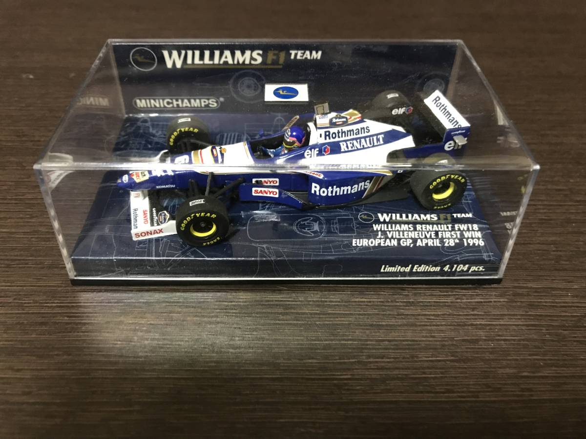 1/43 MINICHAMPS 【Rothmans】 ウィリアムズ・ルノー FW18 #6 J.ヴィルヌーブ ヨーロッパGP優勝 1996_画像9
