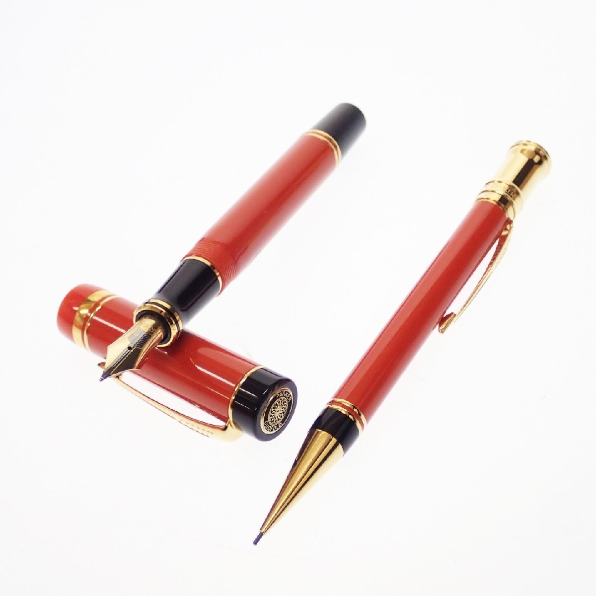 パーカー 万年筆 シャーペン 2本セット DUOFOLD オレンジ PARKER 箱