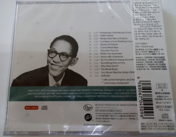 CD4/AY/国内盤未開封新品CD☆ジミー・スコット（JIMMY SCOTT）「デッカ・レコーディングス・コレクション」☆解説・英詞、対訳つき_画像2