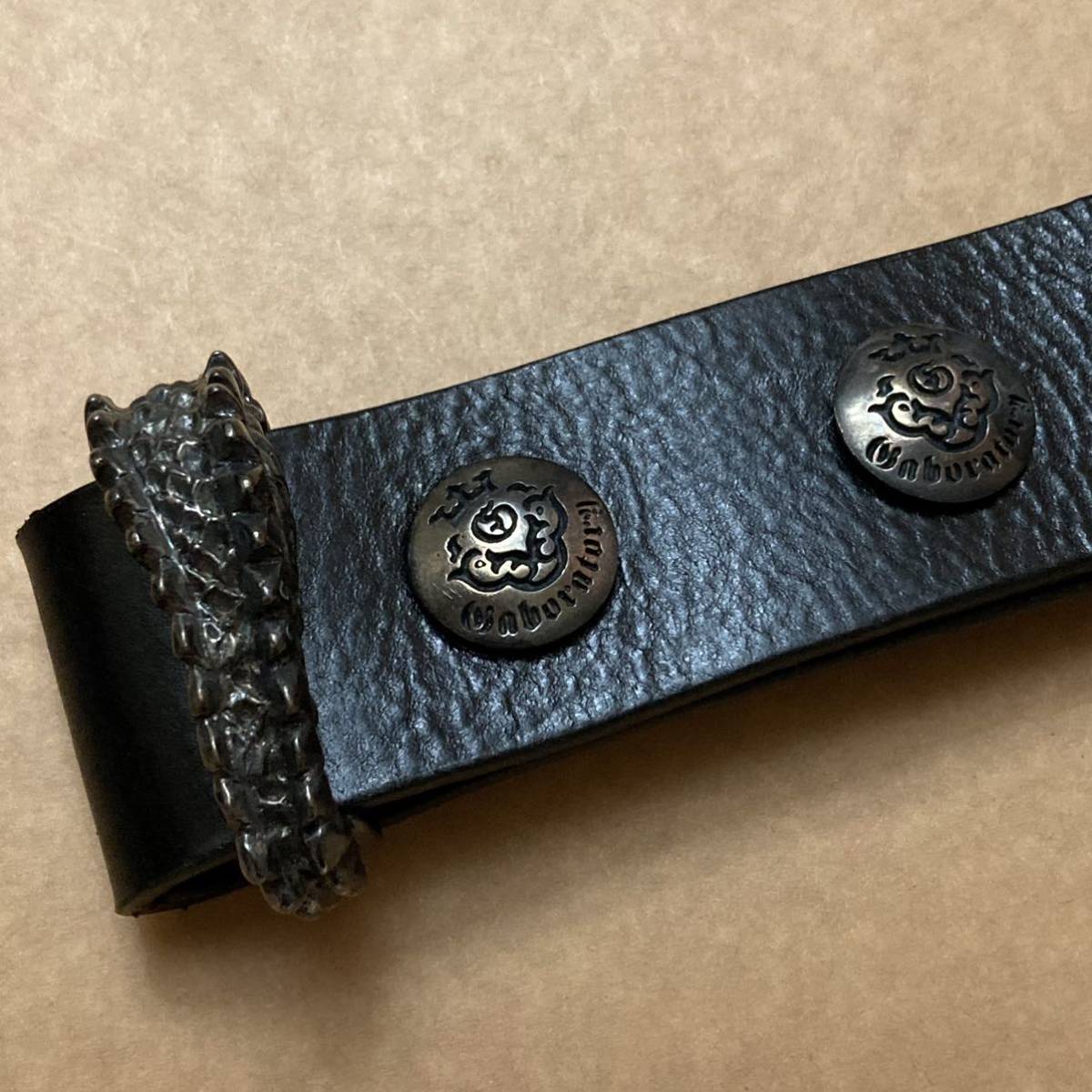 SP item * one point thing * super-gorgeous version gabolato Lee gaboratory Gabor Gabor Sune -k Skull face leather belt buckle .. silver Crown 