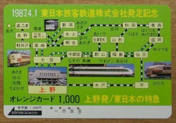 07 使用済 1987.4.1 東日本旅客鉄道株式会社発足記念_画像1