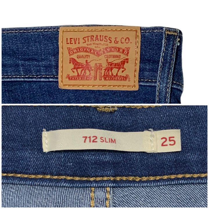 Levi*s Levi's 712 SLIM damage processing stretch W25 waist 72cm L size used processing lady's jeans Denim M1152