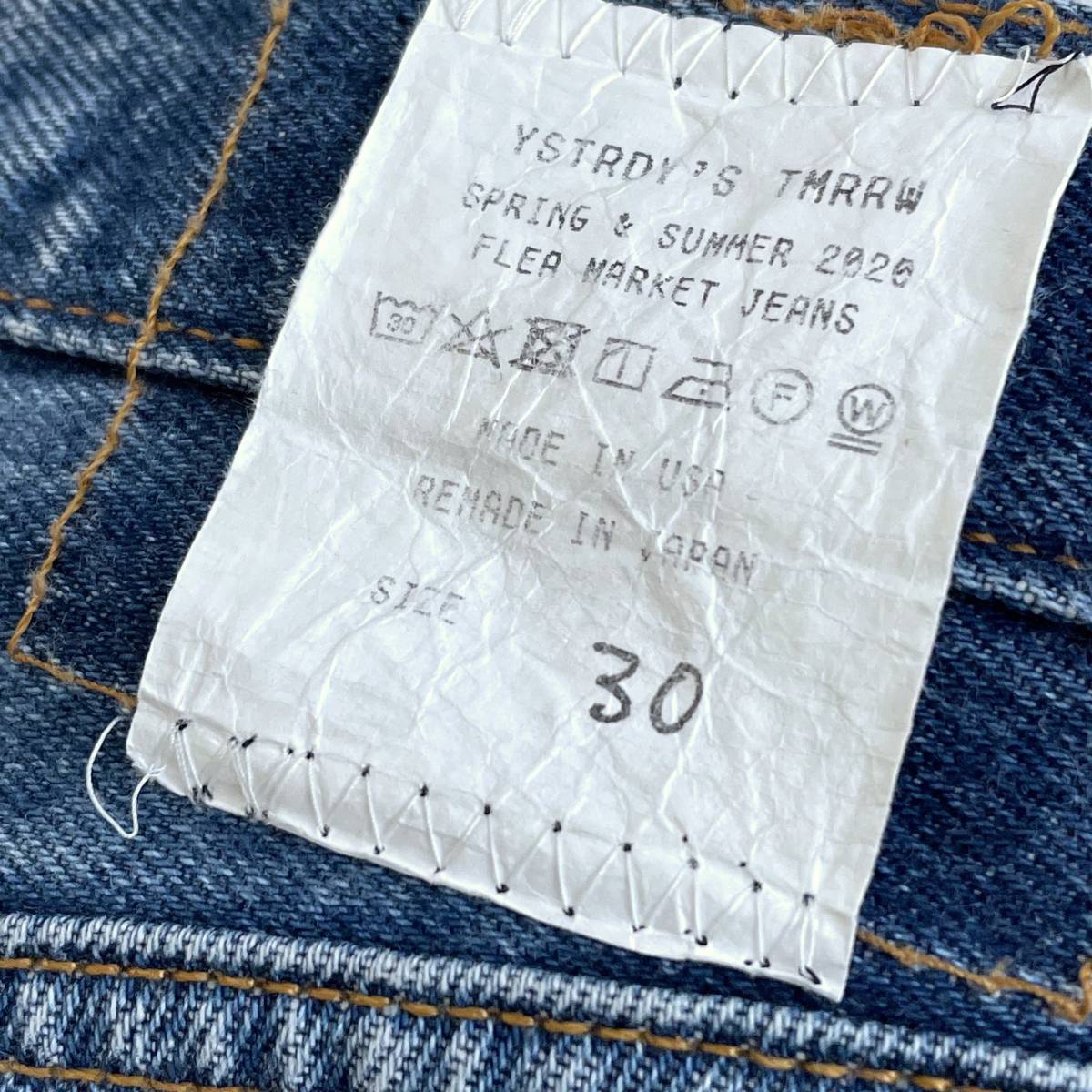 美品】YSTRDY'S TMRRW 再構築ジーンズ FLEA MARKET JEANS イエスタデイ