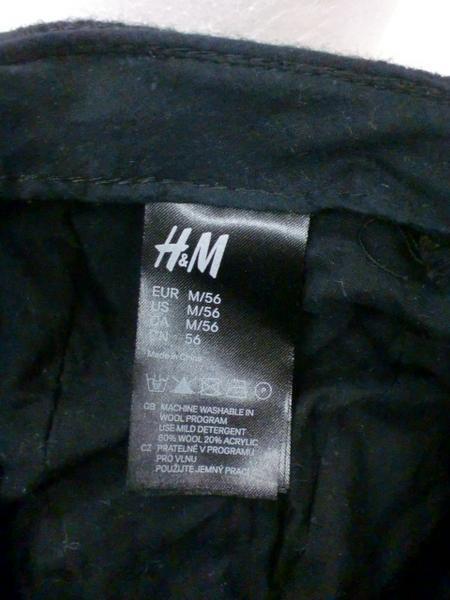 【SALE】【メンズ】H&Mウールキャップ☆ブランド古着シンプルブラック56_画像3