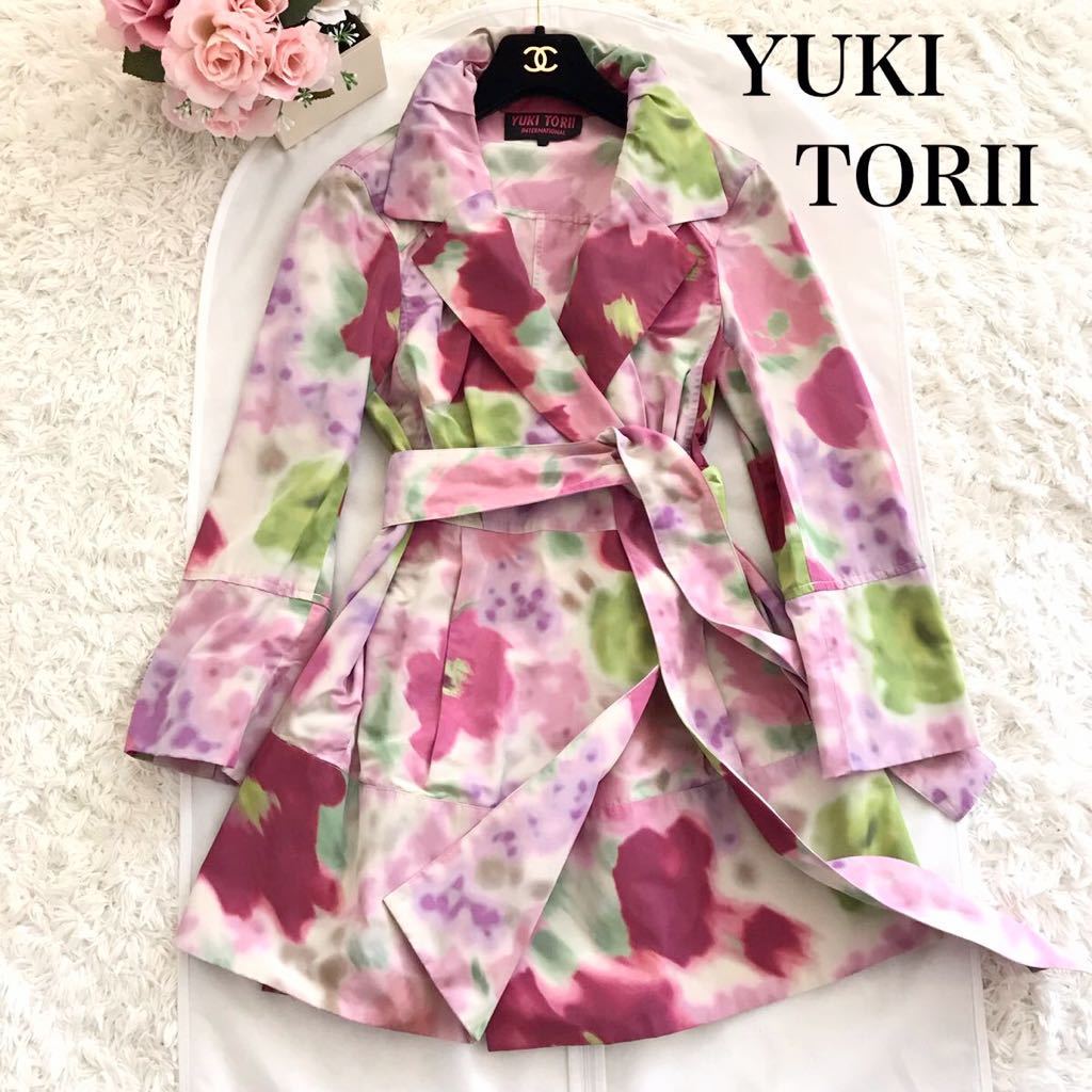 ユキトリイ YUKI TORII ☆美品☆ スプリングジャケット 水彩花柄
