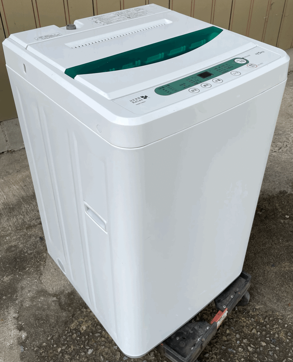 福岡市内送料無料　簡易風乾燥機能付き洗濯機 15年製 4.5kg ヤマダ電機 YWM-T45A1 ステンレス槽 一人暮らし 単身 学生
