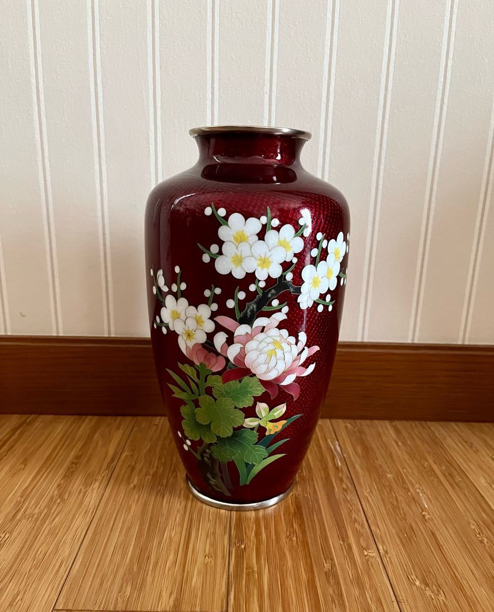 投げ売り 花瓶 七宝 菊花柄 安藤七宝店 定価の1/3! - インテリア小物