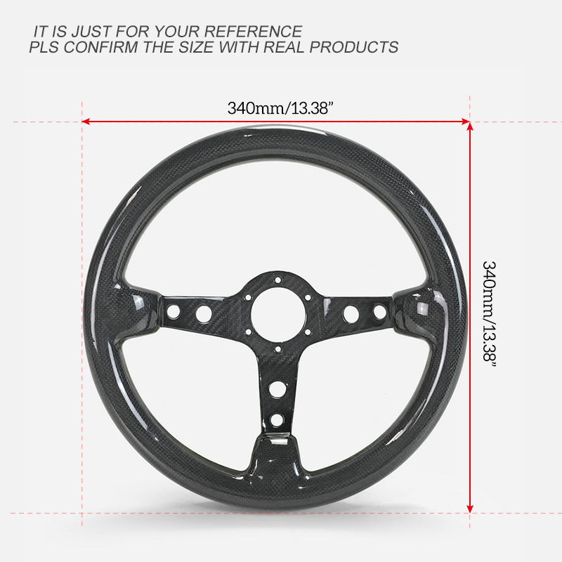 ステアリング RX-8 SE3P CFRP ドライカーボン製 ハンドル 340mm オフセット60mm ディープOBタイプ 艶あり マツダ EPR_画像2