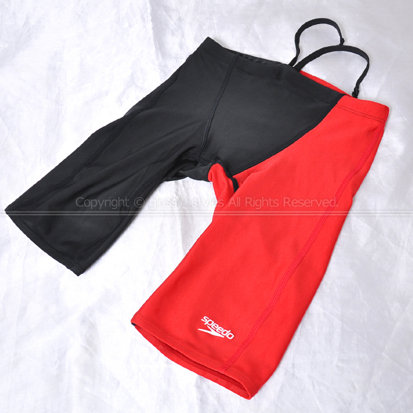 k1675-09# beautiful goods speedo Speed FLEXΣasimeto Lee jama- half spats .. swimsuit black × red M