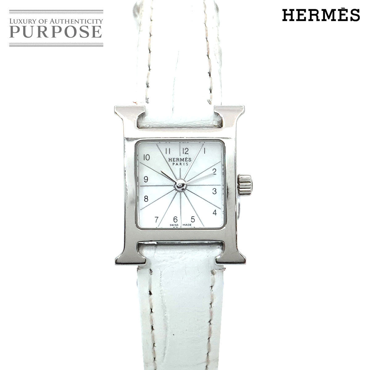 エルメス HERMES Hウォッチミニ HH1 110 レディース 腕時計 ホワイト