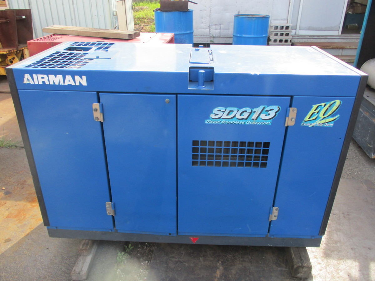 【中古】ディーゼル発電機☆13KVA☆エアマン☆北越工業☆SDG13S☆5603hr_画像1