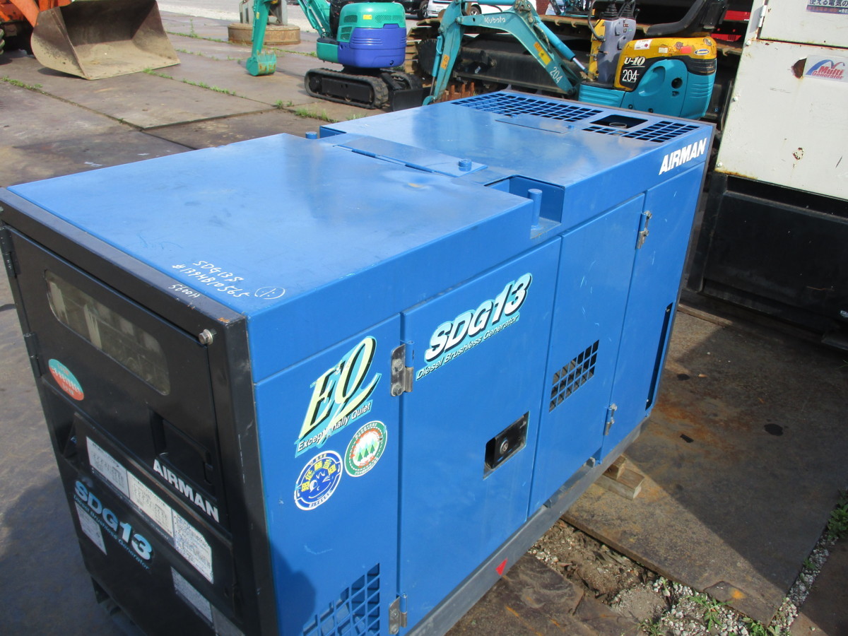 【中古】ディーゼル発電機☆13KVA☆エアマン☆北越工業☆SDG13S☆5603hr_画像2