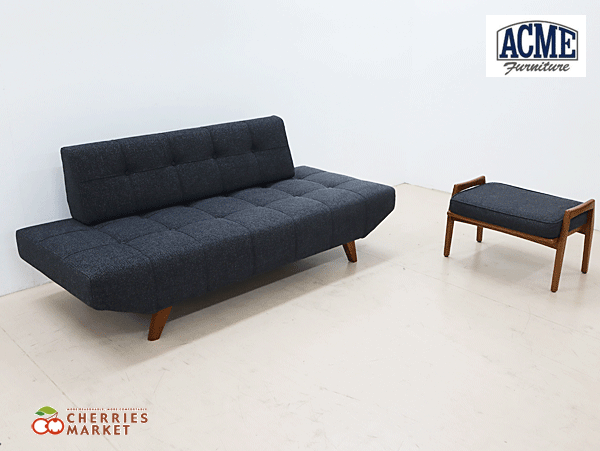 ◆展示品◆ ACME Furniture アクメ ファニチャー TROY SOFA トロイ ソファー 3Pソファ/3人掛けソファ＆デルマー オットマン/スツール 25万