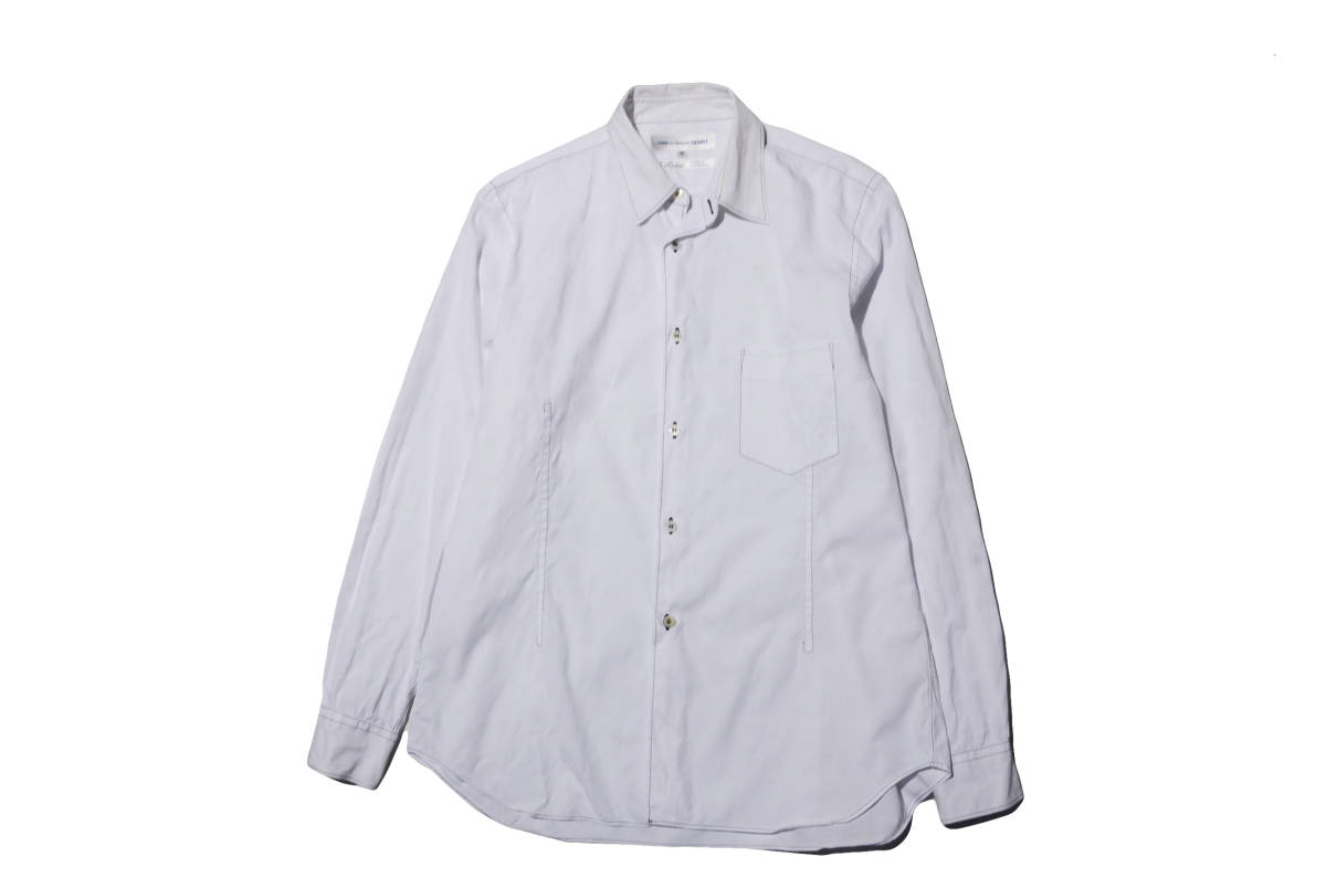 フランス製　コムデギャルソンシャツ　シャドウドット　ステッチ　白シャツ　大きめM _画像1