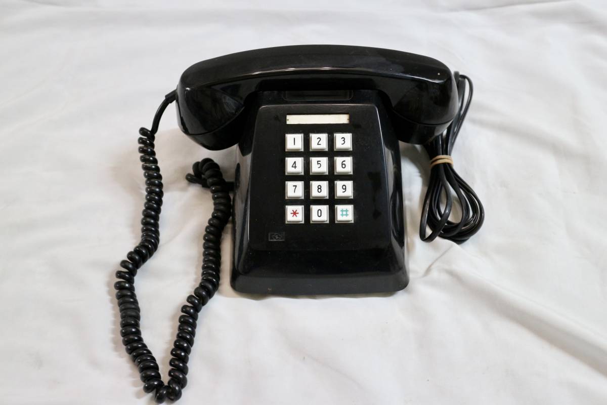 5014 black telephone push type 601-P Showa Retro antique 