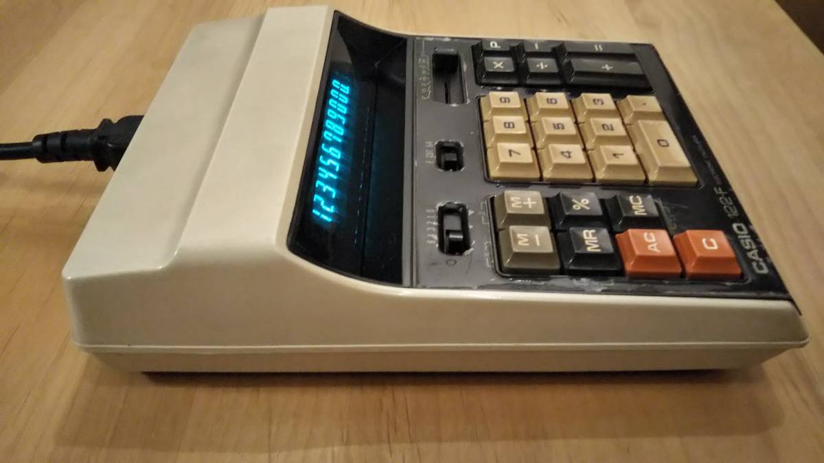 CASIO 122-F calculator fluorescence tube Showa Retro 