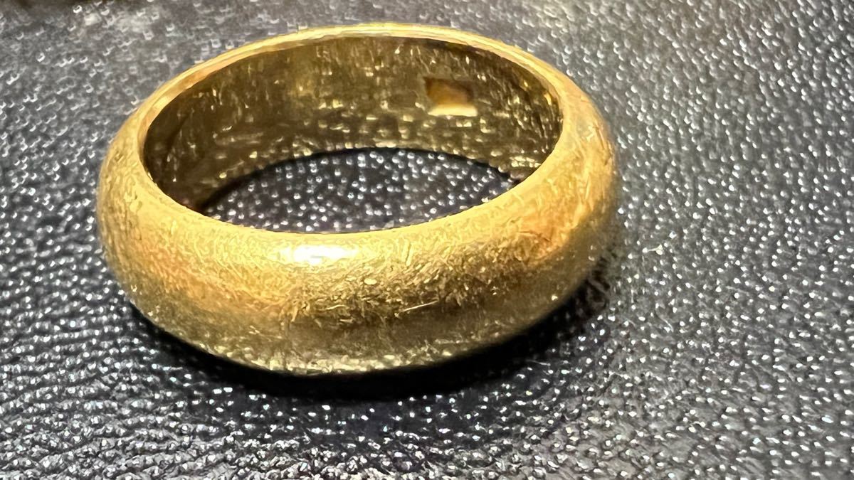 リアルサープラス! 純金24k 平打ち花彫りリング 約11grありサイズ 6.0
