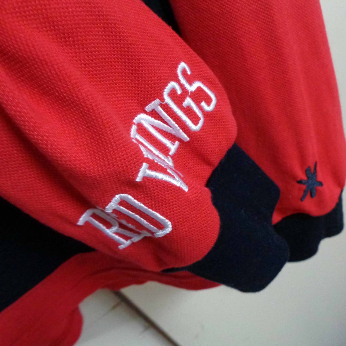 赤黒■ＵＳ／Ｓ◇古着◆NHLデトロイト・レッド ウィングスDetroit Red Wings パーカーラガーシャツ（上着） ◇デカロゴ◎アイスホッケー_画像6