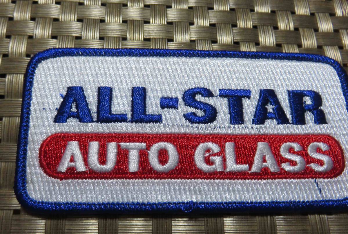 白青赤（長方形）■新品 オールスターオートガラスAll-Star Auto Glass　アメリカシアトル 刺繍ワッペン（パッチ）◆自動車ガラス専門店