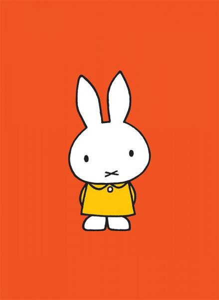 [ Mini постер 001] Dick * bruna / желтый платье Miffy / книга с картинками ... старательно ....../Dick Bruna Miffy Poster