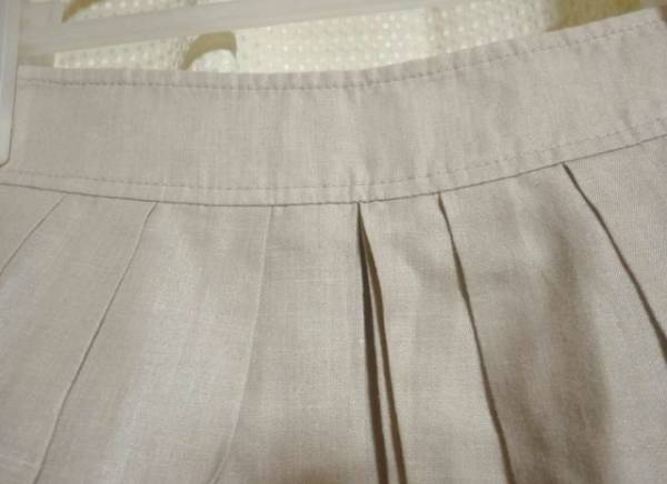 green label relaxing United Arrows cotton flax . box pleated skirt 40