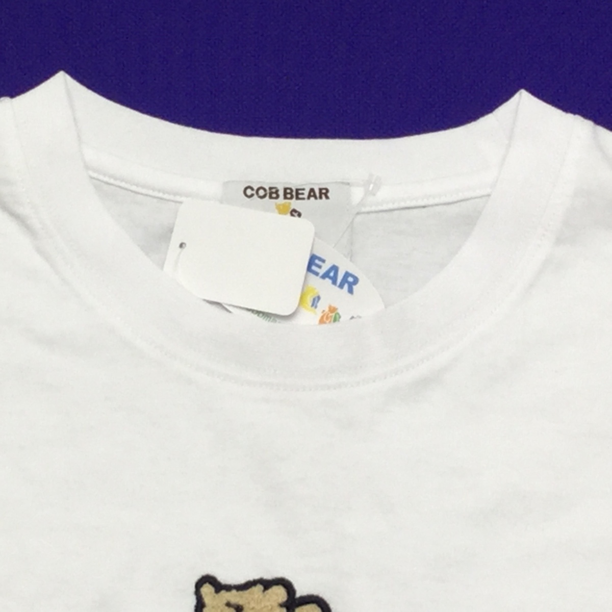 【送料無料】【新品】COB BEAR レディース半袖Tシャツ（コットン100％）　　M　　ホワイト★CB01203_画像2