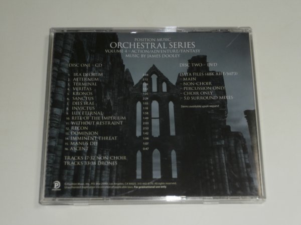 CD+DVD『Position Music: Orchestral Series Vol.4 Action/Adventure/Fantasy Music by JAMES DOOLEY』予告編用 映画宣伝用音楽_画像2