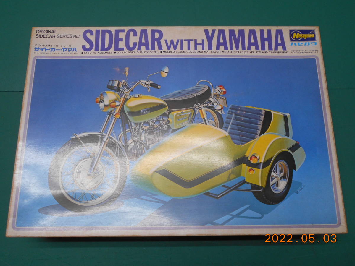 絶版　貴重品 一部開封ハセガワ 1/10 ヤマハ　バイクスポーツ650 XS-1オリジナル　サイドカーシリーズ HASEGAWA　YAMAHA 650XS-1 SIDECAR