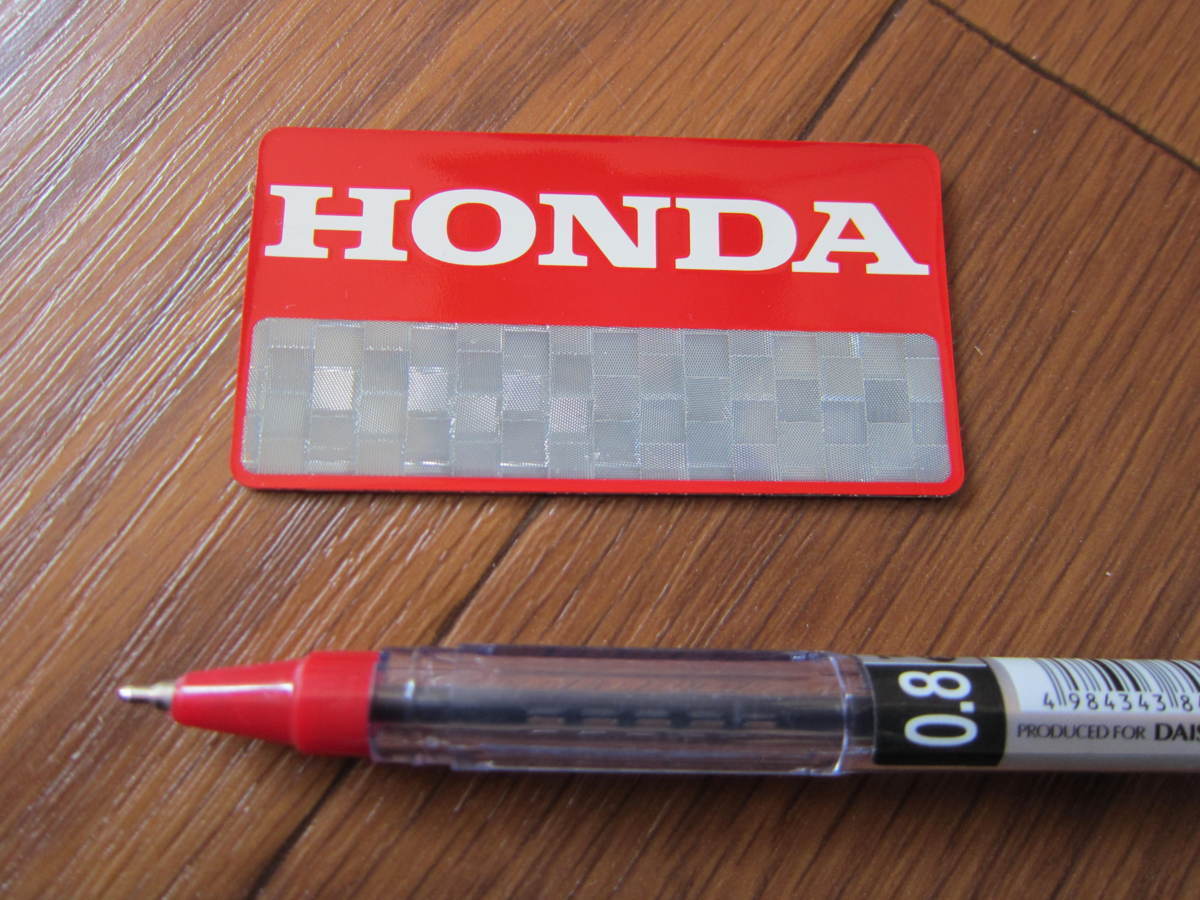 ☆ホンダ純正　エイプ　サイド　HONDA　赤反射デカール角1枚新品　安全夜間反射　廃番　モンキーシャリーダックス　ゴリラ　カブに_画像1