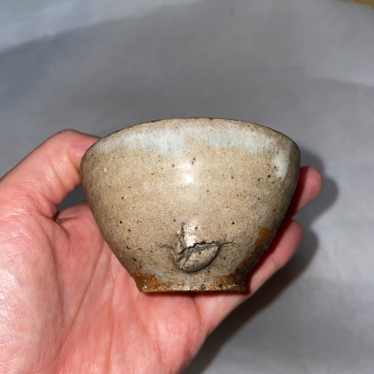 No15無地唐津石ハゼ山盃 古唐津 桃山時代 発掘伝世品 cutacut.com