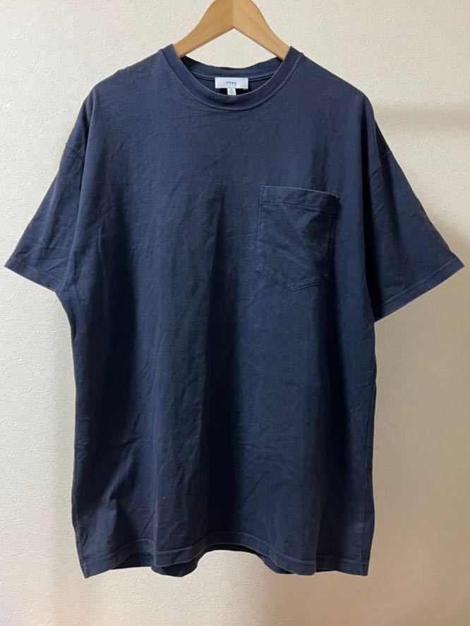 HYKE ハイク ポケット Tシャツ サイズ 2 半袖 カットソー プルオーバー ポケT ネイビー 紺色_画像1