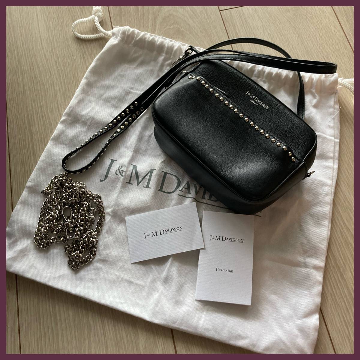 未使用近❗️ 【J&M DAVIDSON】ショルダーバッグ/スタッズ-
