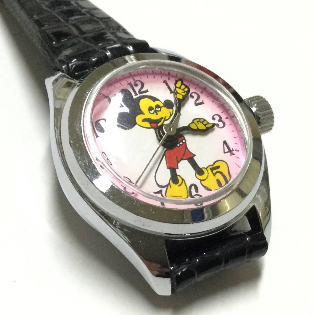 【昭和レトロ・希少】激レア！60年代 手巻き ディズニー ミッキーマウス 機械式腕時計 キャラクターウォッチ_画像1