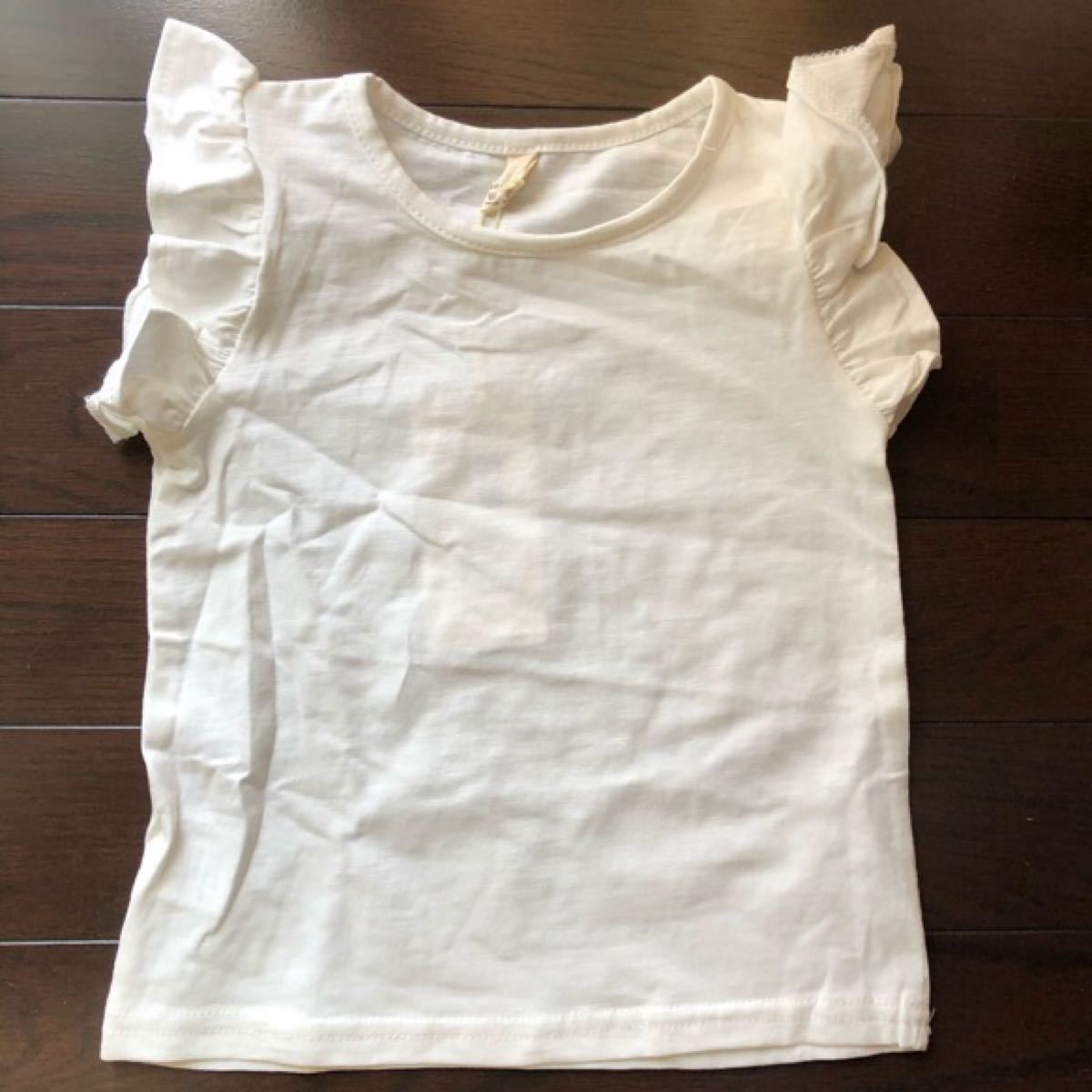 レイヤード風　フリル袖半袖Tシャツ　キャミソール　90㎝　キッズ女の子