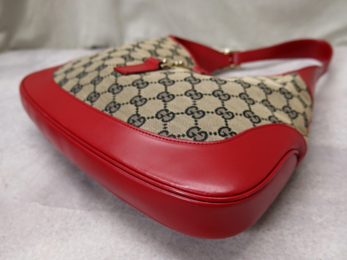 ○超美品○GUCCI グッチ○ジャッキー○GG キャンバス カーフ レザー 本