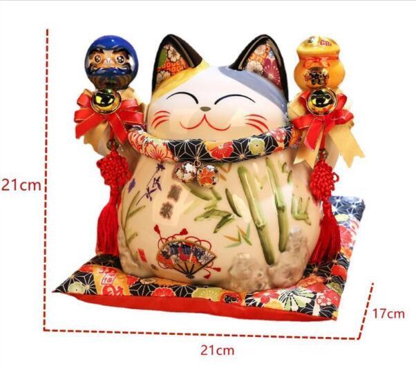 夏新作上質絶賛！招き猫 貯金箱 白磁 陶磁工芸品 置物 雑貨 レトロ アンティーク 家 店舗 飾り 縁起物 財運 金運 クリスマス 新築 ギフト_画像2