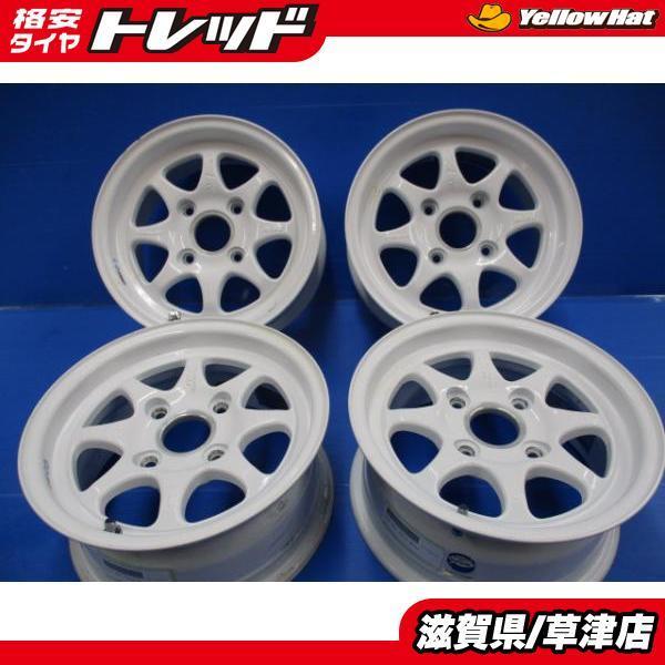 希少！ 軽量 4本 即決 ENKEI エンケイSPORT M18J 白 アルミホイール 13インチ 6J PCD114.3 4穴 +28 ハブ61