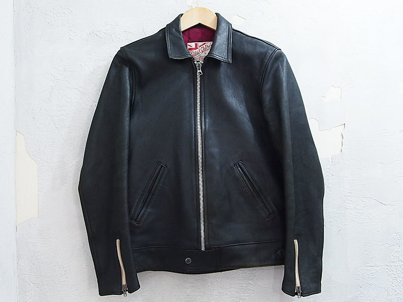 36 ADDICT CLOTHES AD-01 黒 シープスキン レザーライダース 茶芯 アディクトクローズ レザージャケット シングル 羊革 ブラック オリジナル販促 ADDICT CLOTHES AD-01 (シープ) 36 レザージャケット