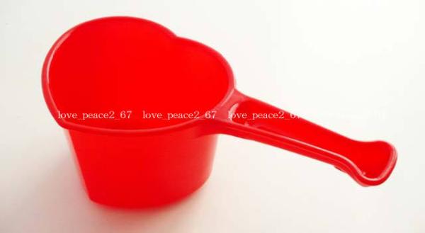 新品即決ハート手桶レッド/ポップ赤お風呂湯桶の画像1