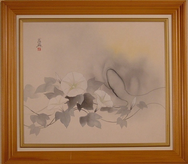 東 聖観（木下勝功）「朝露」 ◆日本画 絹本10号