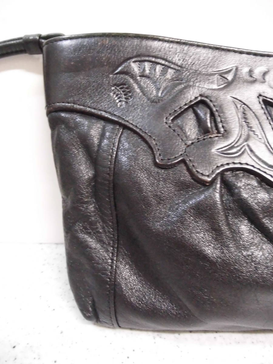  second bag * leather made * black * used beautiful goods * man and woman use *