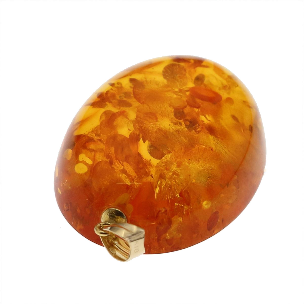 GALLERY megumi written guarantee attaching .K18 natural amber pendant . is . amber 3.8g