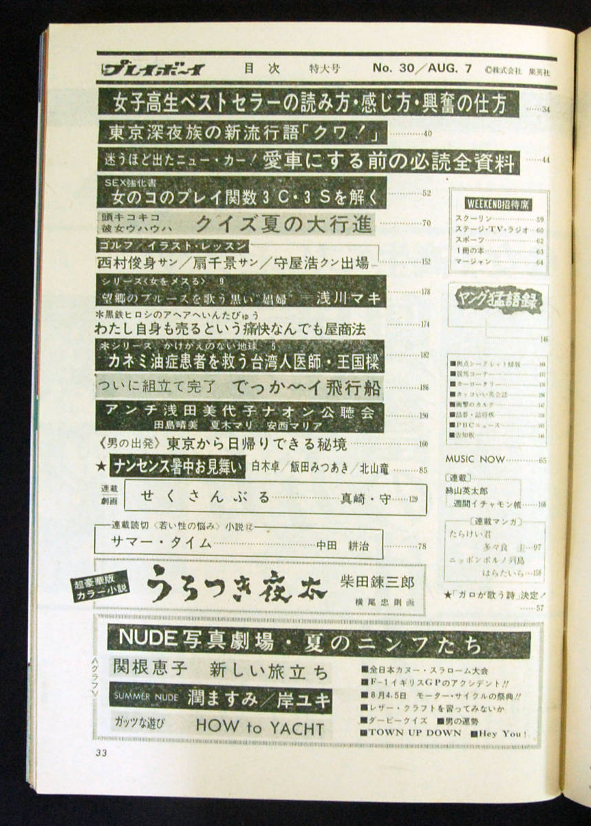 Dettagli dell'articolo 週刊プレイボーイ 1973年 30号