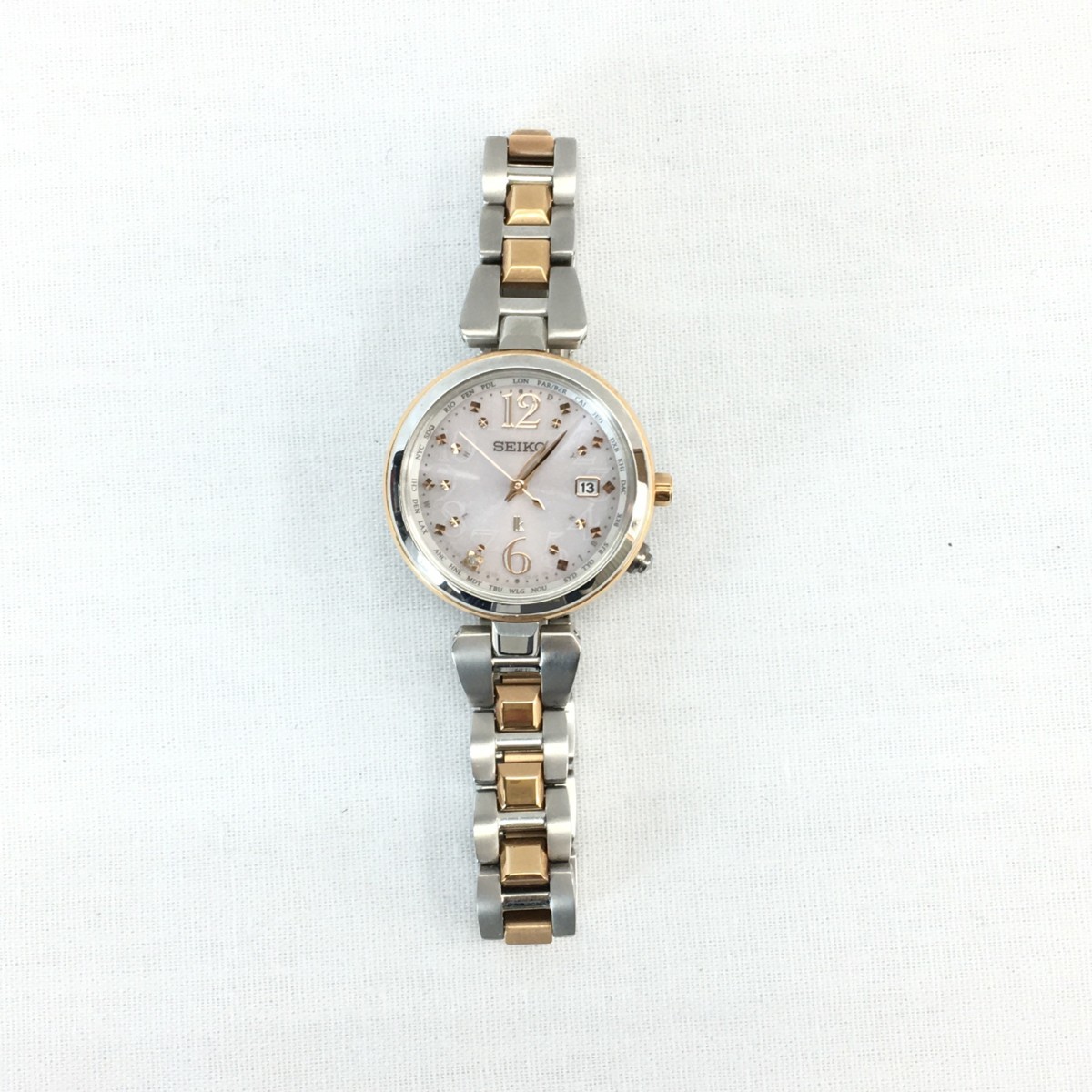 〇品〇SEIKO セイコー ルキア 電波ソーラー レディース腕時計 1B35