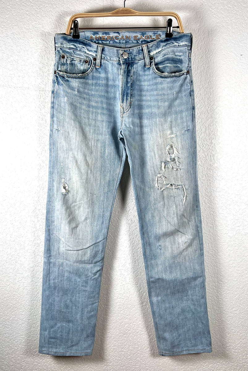 AMERICAN EAGLE OUTFITTERS★アメリカンイーグル AE デニム ジーンズ メンズ サイズ32 ヴィンテージ加工 メキシコ製 ダメージ加工